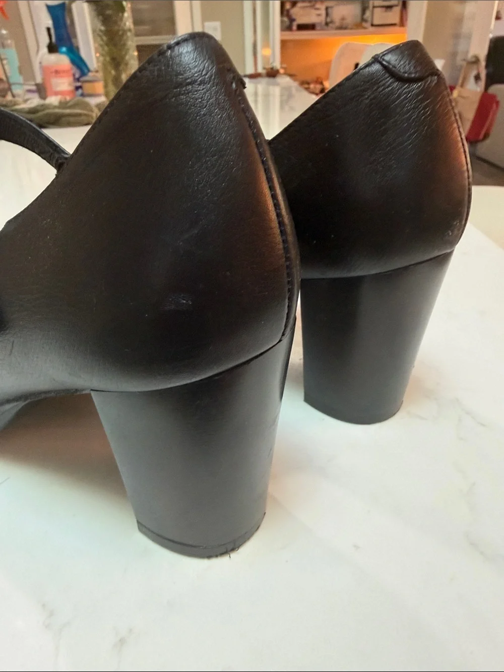 Heeled, Black leather  Mary Jane’s